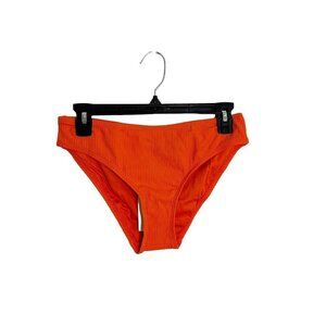 Andie Swim Ribbed Bikini Bottom Hipster Bottoms Siren Orange Size Medium NEW